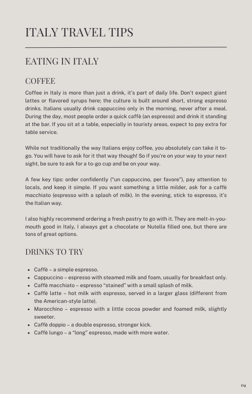 2 Week Italy Itinerary Ebook